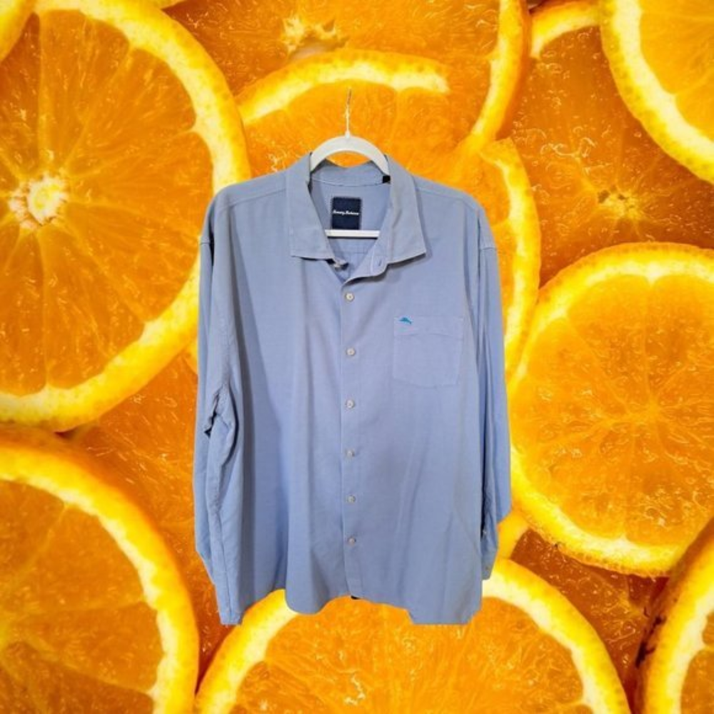 TOMMY Bahama Light Blue Button Up Shirt Size‎ XXL
